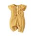 Elainilye Fashion Infant Girl Clothes Short Sleeve Ruffle Jumpsuit Girls Ruffle Fly Sleeve Bodysuits Sizes 3-18 Months