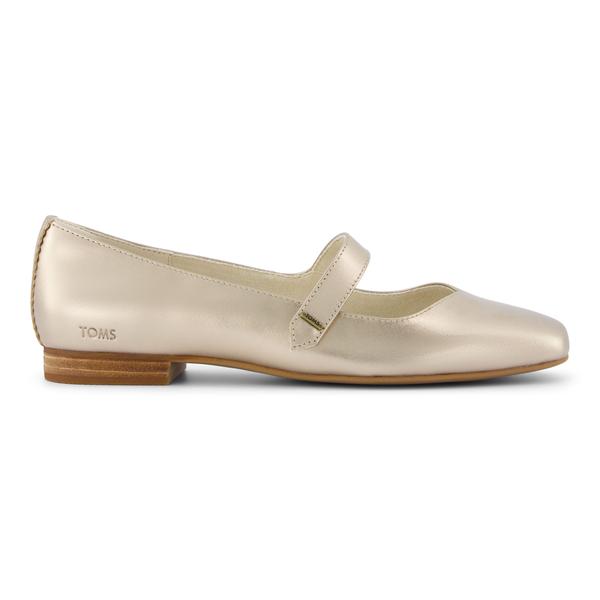 toms-womens-gold-bianca-metallic-leather-dress-casual-flat-shoes,-size-10/