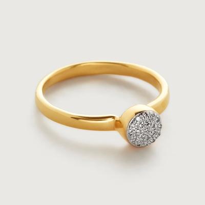 Gold Fiji Mini Button Stacking Ring Diamond