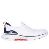 Skechers Women's GO WALK 7 - Darcie Slip-On Shoes | Size 10.0 | White/Navy | Textile/Synthetic | Vegan | Machine Washable