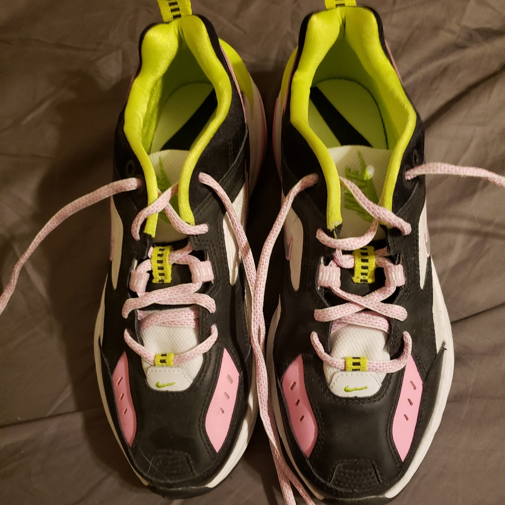 Nike Shoes | Womens Nike Tekno M2k Pink Black Pink Green | Color: Black/Pink | Size: 7.5