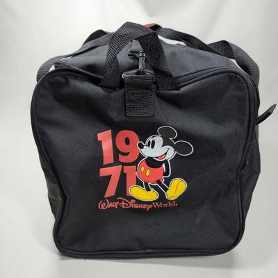 Disney Bags | Walt Disney World 1971 Mickey Mouse Black Duffel Bag Travel Gym Tote Disney Park | Color: Black | Size: Medium