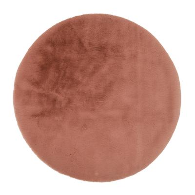 Teppich OCI DIE TEPPICHMARKE "ROCKY SOFT", rot (rosenholz), H:35mm Ø:120cm, Polyester, Teppiche, Kunstfell, weich, kuschelig, maschinell gewebt, waschbar Image
