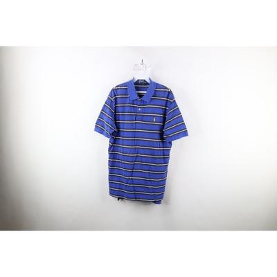 Ralph Lauren Shirts | Vintage 90s Ralph Lauren Mens Large Faded Striped Collared Golf Polo Shirt Blue | Color: Blue/Red | Size: L