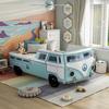 Furniture of America Bobby Twin Size Peace Bus Bed with LED Headlights and Sound Functions