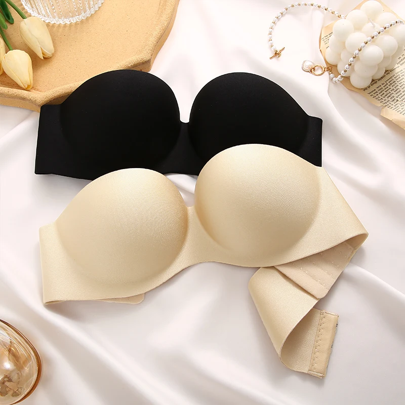 Femmes soutien-gorge Invisible fermeture avant soutien-gorge Sexy Push Up soutien-gorge sous-vêtements Lingerie femme brassière sans bretelles sans couture dos nu Bralette