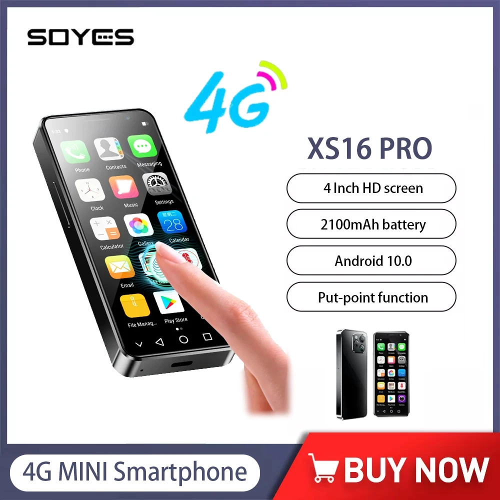 SOYES XS16 Pro 4 GB RAM 128 GB ROM 4 Zoll Mini-Smartphone Android 10 Octa-Core 2100 mAh Face ID 4G LTE Kleines Telefon Typ-C OTG Image