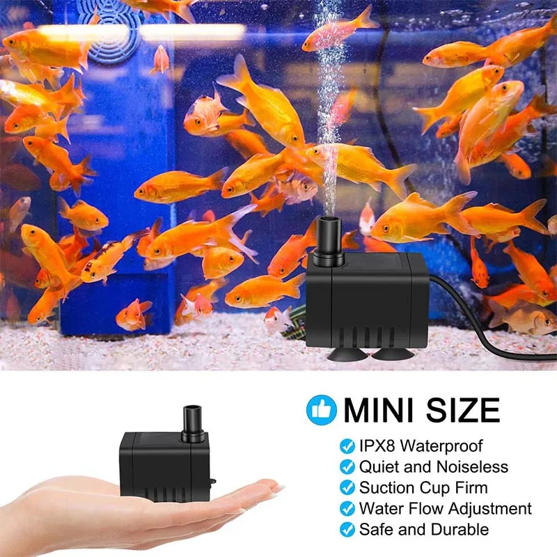 DC 3,5 V-9 V USB Wasserpumpe 3 W 200L/H Micro Tauchpumpe Haustier Wasser Dispenser für Pool Brunnen Aquarium Filter Pumpe Image