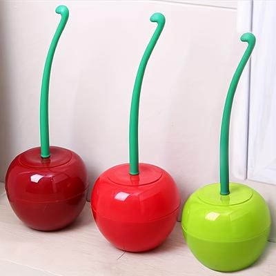 1pc Cute Cherry Toilet Brush Holder Set, Bathroom Lavatory Long Handle Toilet Bowl Brush Cleaner, Cleaning Brush Bathroom Accessories Good For Halloween Gifts, For Hotel/restaurant/commercial
