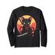 T-Shirts mit Samurai-Katzenmotiv für Herren, Damen, Jungen und Mädchen Langarmshirt