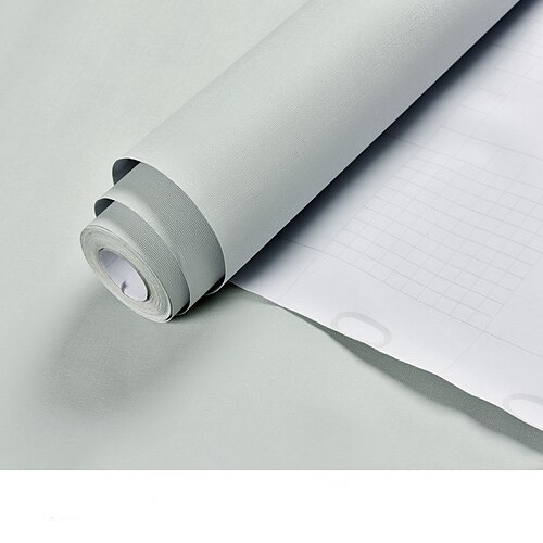 300 60 cm selbstklebende Tapete für das Schlafzimmer, wasserdicht und feuchtigkeitsbeständig, einfarbig, aufgearbeiteter Aufkleber, weißer Hintergrund, Wanddekorationstapete Image