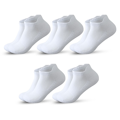 Herren 5er Pack Mehrfachpackungen Socken Ankle Socken Niedrig geschnittene Socken Laufsport Socken Freizeitsocken Schwarz Weiß Farbe Glatt Sport Natur Täglich Urlaub Grundlegend Mittel Frühling Image
