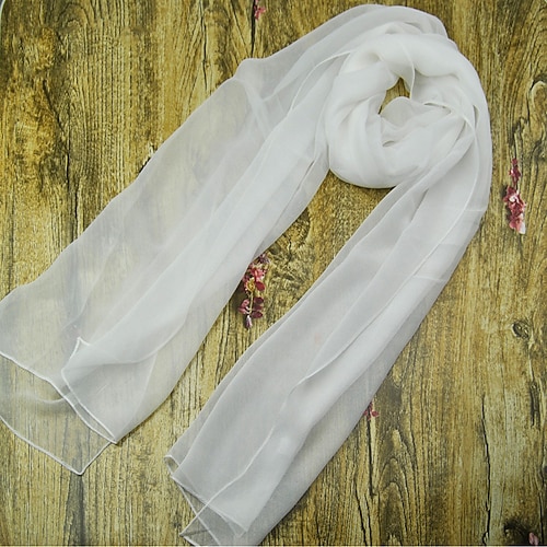 Damen Chiffon-Schals Alltagskleidung Täglich Date Rot Rosa Schal Einfarbig Image