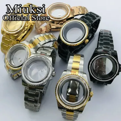 Miuksi 40mm sterile watch case sapphire glass fit NH35 NH36 NH34 ETA2824 2836 Miyota8215 Mingzhu