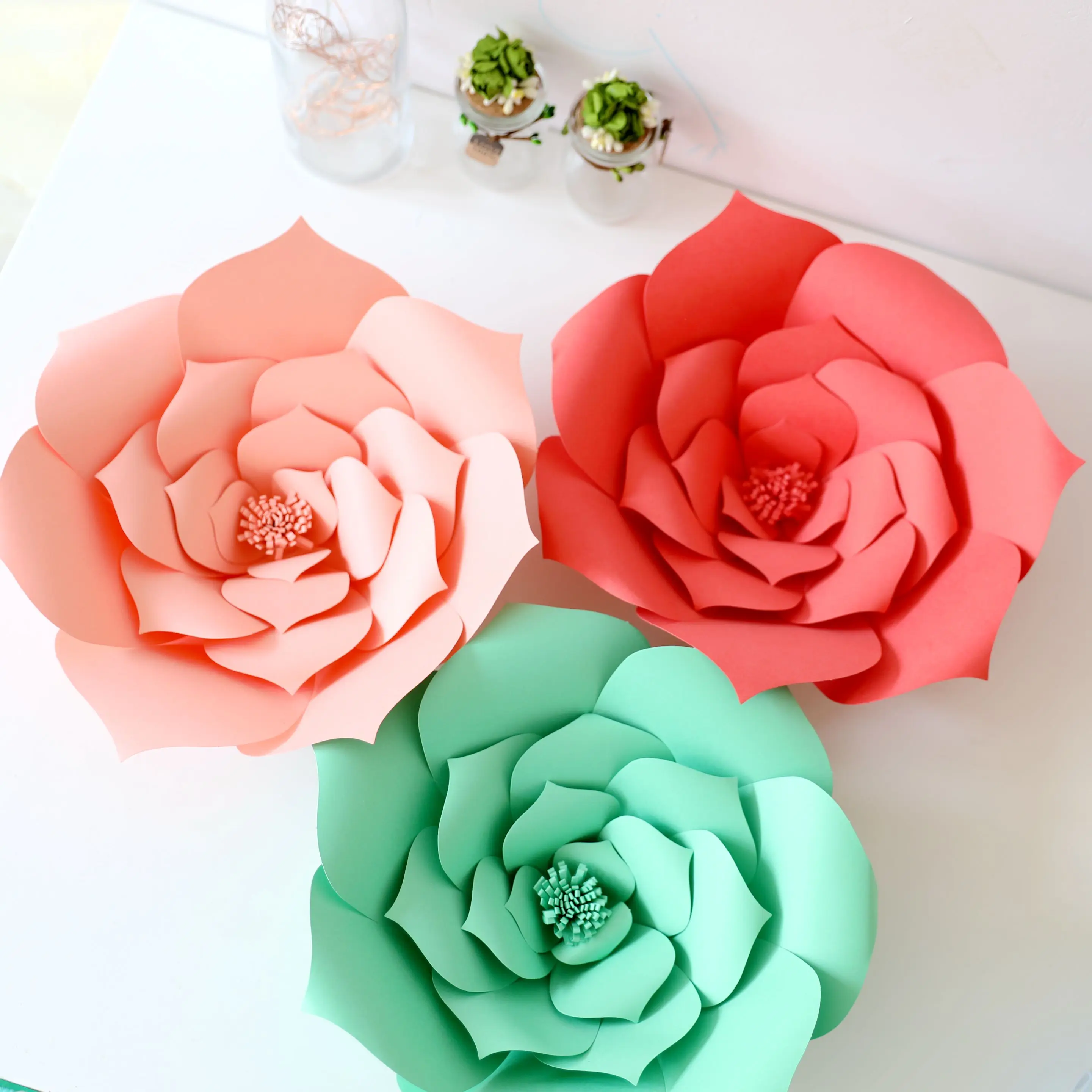 20cm 30cm DIY paper flower craft flowers Artificial Flower Backdrop Wedding Decoration Birthday Event Party Supplies DIY flower