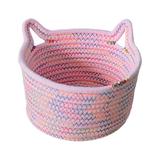 Yeetfub Small Containers with Lids Basket Size Blanket Basket Woven Fabric Storage Baskets Laundry Basket Kids Toys Baby Nursery Organizer Or Hamper