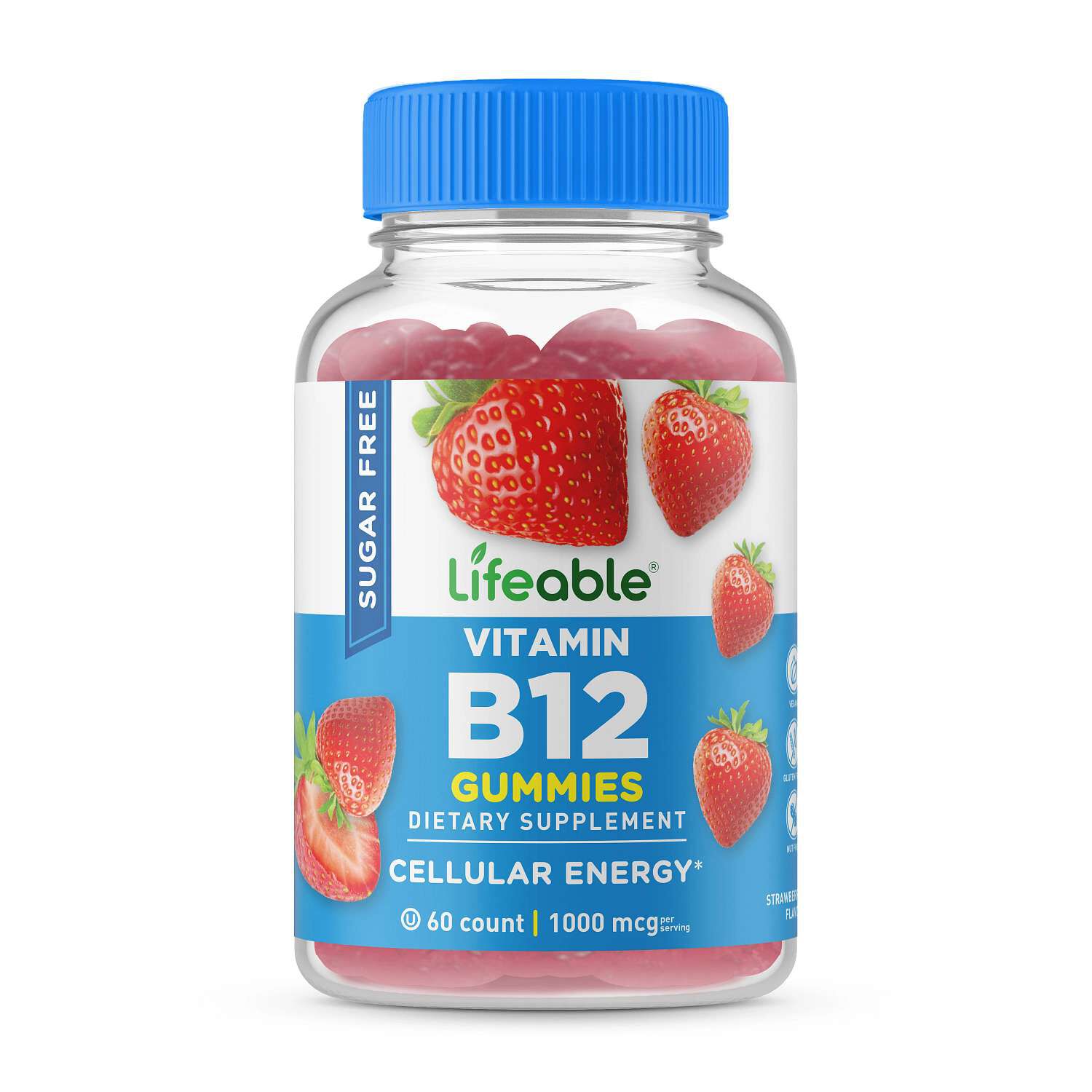 Sugar Free Vitamin B12 1000Mcg - 60 Gummies (30 Servings)