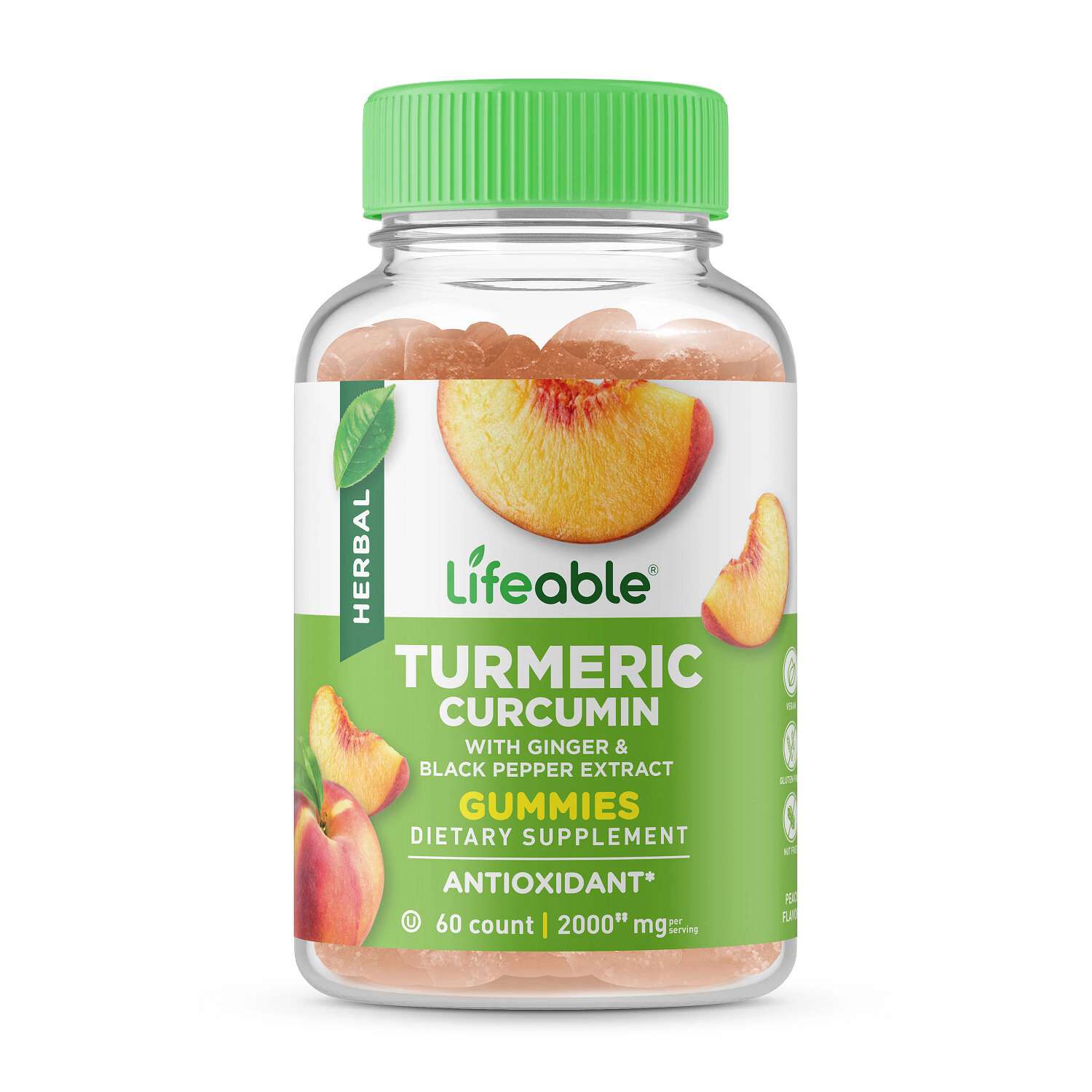 Turmeric Curcumin 2000Mg Vegan - 60 Gummies (30 Servings)