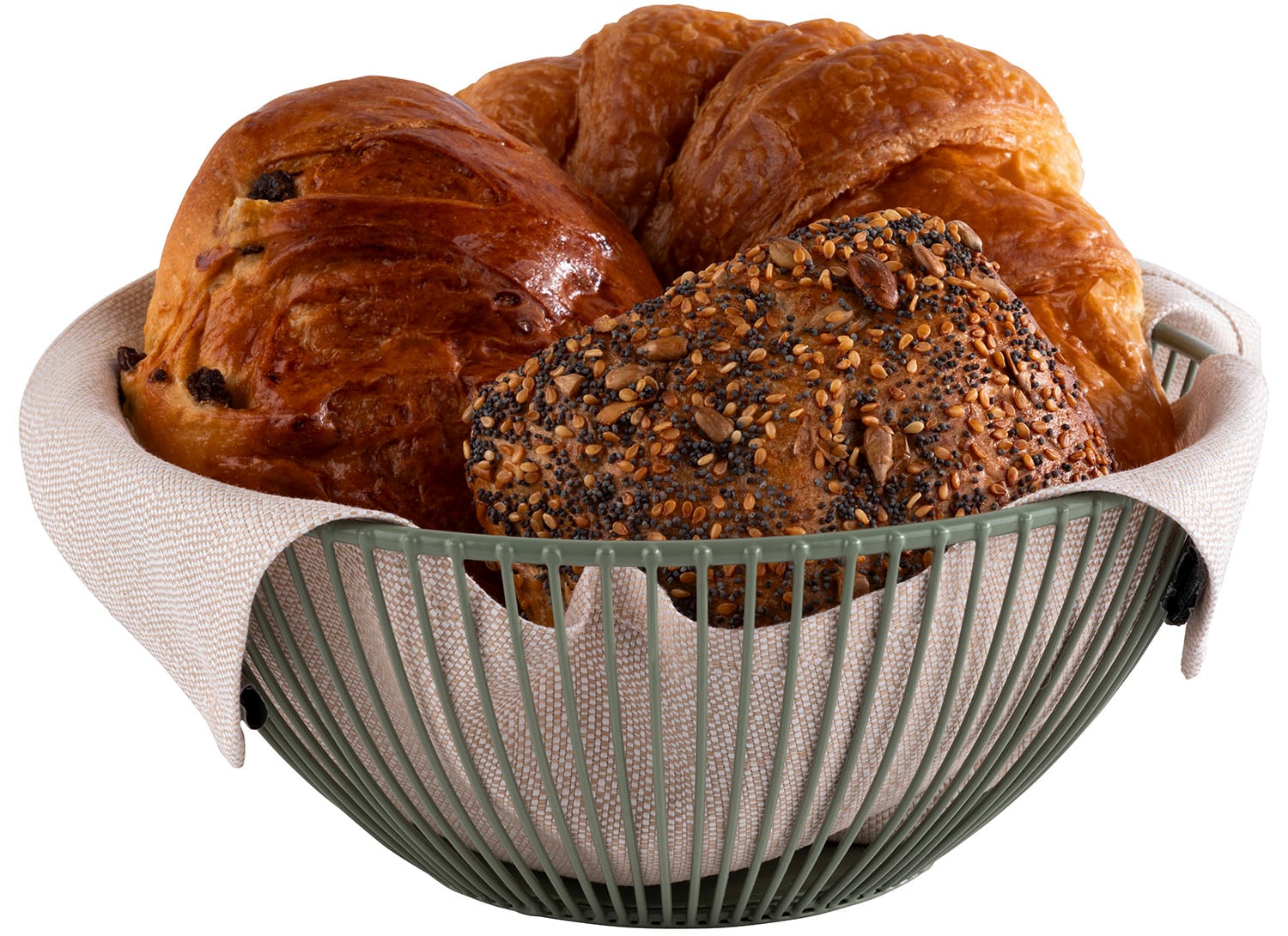 Brotkorb APS "SVART", grün (smoke grün), B:20cm H:8cm, Lebensmittelaufbewahrungsbehälter, Brotkorb, Ø 20 cm, H: 8 cm