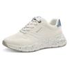 Sneaker TAMARIS, Damen, Gr. 38, blau (blau kombiniert), Lederimitat, casual, Schuhe, mit gesprenkelter Laufsohle, Freizeitschuh, Halbschuh, Schnürschuh