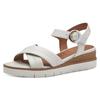 Sandalette TAMARIS, Damen, Gr. 36, weiß, Leder, elegant, Schuhe, Sommerschuh, Sandale, Keilabsatz, mit 2 cm Plateau