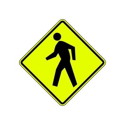 Lyle Pedestrian Crossing Traffic Sign,30"x30" W11-2-30FA - 1 Each