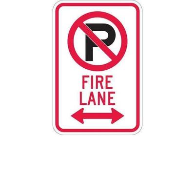 SmartSign 3M High Intensity Grade Reflective Sign, Legend "Fire Lane" with Graphic , 18" high x 12" wide, Black/Red on White