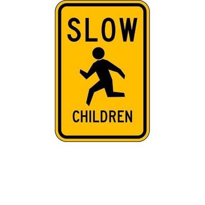 Lyle Children at Play Traffic Sign,24" x 18" LW9-13-18HA - 1 Each