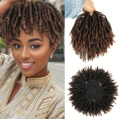 6 Inch Dreadlock Hair Toppers With Clip In Braided Hair Half Wigs For Women Short Synthetic Dreadlocks Hair Pieces Toupee Afro Hair For Women And Men Topper Wiglets Hairpieces For Thinning Hair