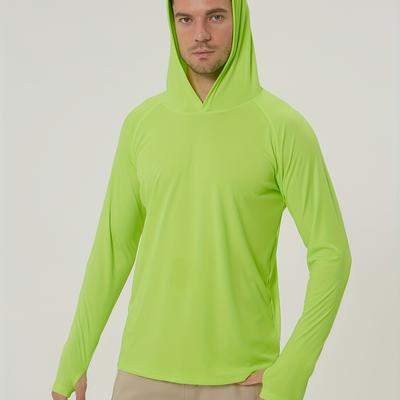 Men's Sun Protection Hoodie Shirt Long Sleeve Rash...