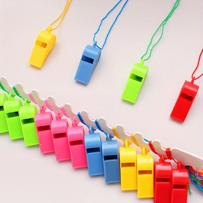 TEMU 24pcs Portable Plastic Whistle For Sports, Cheering, Refereeing, And Emergencies - Ideal For Training And Survival