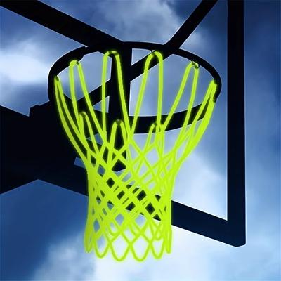 1pc Glow In The Dark Basketball Net - Outdoor Portable Solar Nylon Sports Net With Luminous Effect