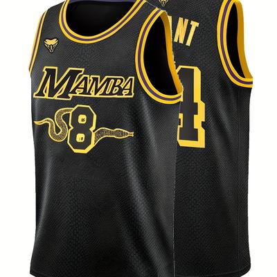 Men's Mamba #8 Embroidered Basketball Jersey, Retro Breathable Sports Uniform, Sleeveless Basketball Shirt For Training Competition Party