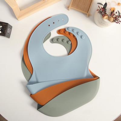 3pcs Food Grade Silicone Baby Bibs Neutral Colors ...