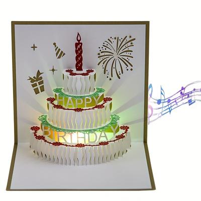 3d Music Birthday Cards Pop Up Musical Birthday Cake Happy Birthday Greeting Card