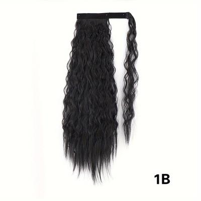 22 Inch Long Corn Wavy Hair Extensions Synthetic Wrap Around Curly Hair Extensions For Women Girls