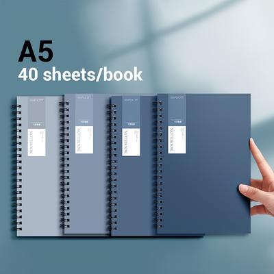 4pcs A5 Simple Thickened Softcover Notebook, 40she...
