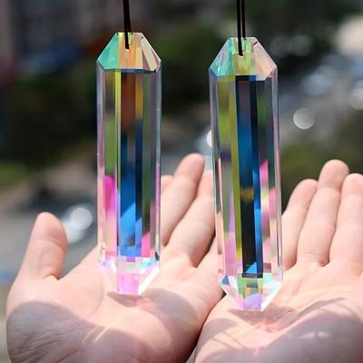 TEMU 2pcs Suncatcher For Window, Crystal Rainbow Maker, Chandelier Pendant For Home Decor, Car Decor, Gift For Girl, Wedding, Thanksgiving