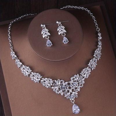 Baroque Rhinestone Crown Bridal Jewelry Headband Bridal Wedding Dress Accessories Crown/necklace/earrings