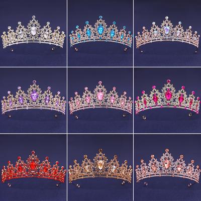 1pc Baroque Style Queen Princess Crown Sparkly Col...