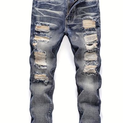 TEMU Kid's Chic Ripped Jeans, Denim Pants, Boy's Clothes For