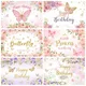 Schmetterling alles Gute zum Geburtstag Hintergrund lila rosa Blumen Schmetterling Mädchen