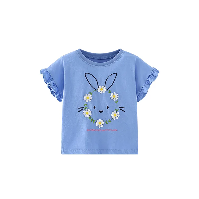 Springen Meter 2-7T Neue Ankunft Sommer Mädchen T Shirts Kurzarm Heißer Verkauf Kinder Tees Tops Baby kostüm Baby Shirts Image