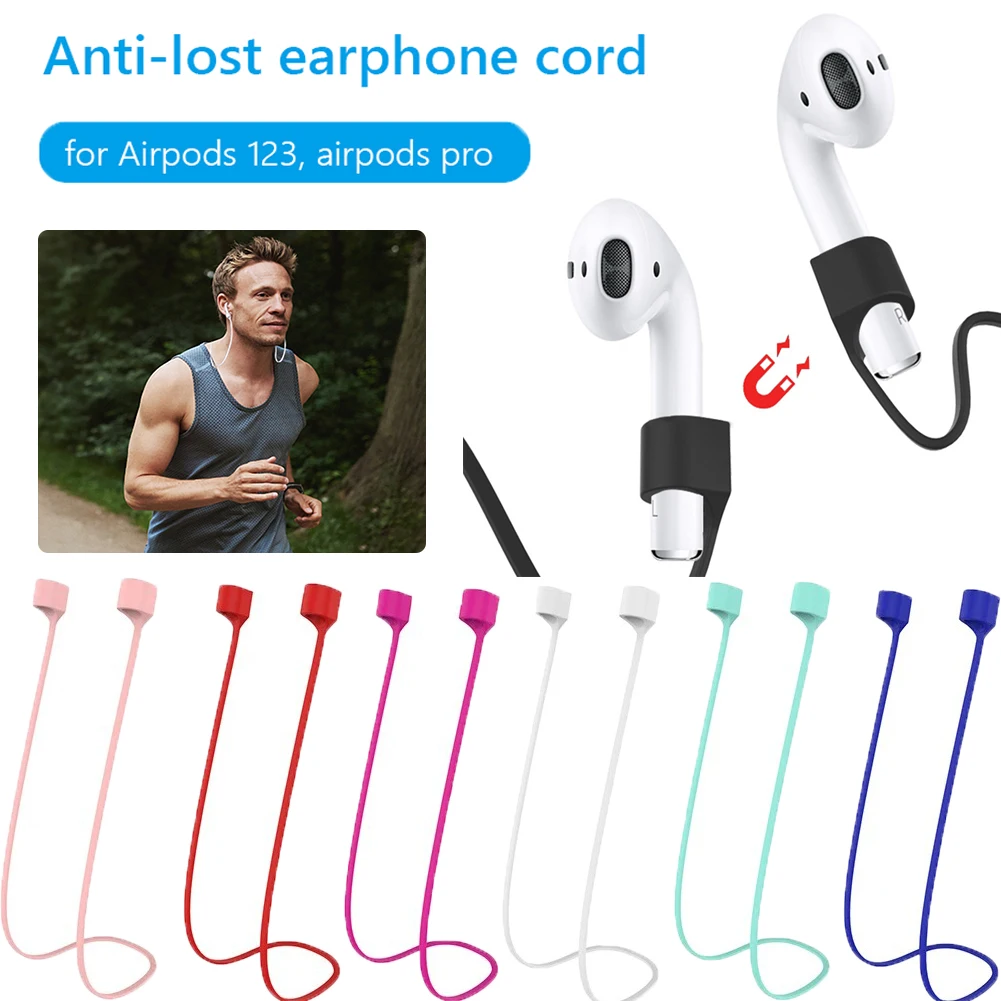 Kabelloses magnetisches Kopfhörer-Hänge seil kabel für Airpods 3 2 1 Pro Anti-Lost-Silikon-Kabel halter Kabel Kopfhörer zubehör Image