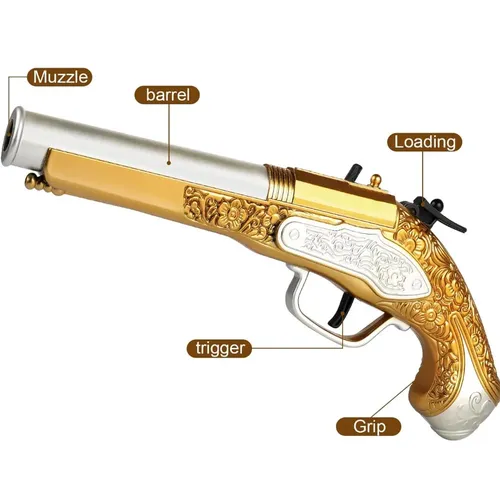 Goldene Piraten coole Spielzeug pistole mit weichen Kugeln Pistole Cosplay Piraten spielzeug