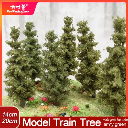 3/8 teile/beutel Miniatur Simulation Baum Modellbahn Eisenbahn Landschaft Dekoration Militär grün