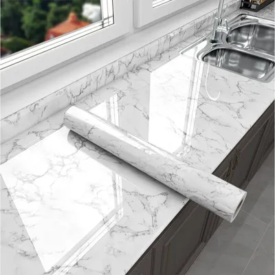 40cm Marmor Vinyl selbst klebende Tapete für Bad Küchen schrank Tisch Wand kontakt Papier PVC Image