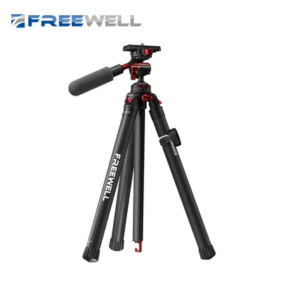 Freewell tragbares 1,5 m Reises tativ 360 ° Grad Kugel Multifunktions-Kohle faser ständer maximale Last 5kg für DSLR-Kamera-Smartphone