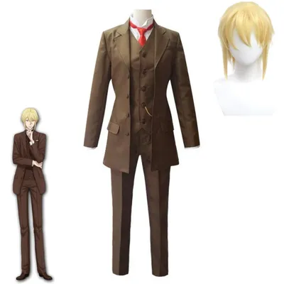 Anime Moriarty der Patriot Albert James Moriarty William Cosplay Kostüm Perücke braun Uniform Halloween Karneval Party Anzug Image