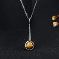 Collana con ciondolo lungo in argento S925 Collana con rodocrosite occhio di tigre naturale per gioielli da donna, regali di fidanzamento e matrimonio